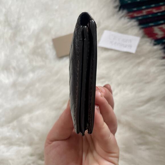 Bottega Veneta Intrecciato Bi-fold Woven Long Dark Brown Vertical Wallet - Picture 7 of 16